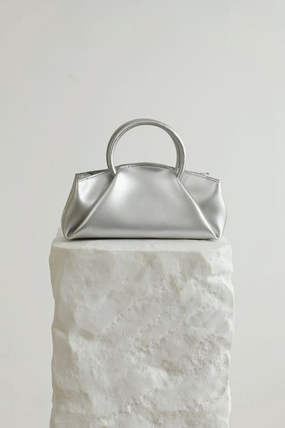 レトロレザーボックスハンドバッグ　B4408