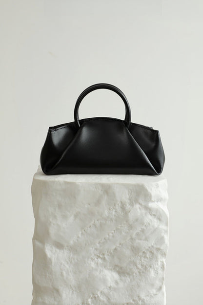 レトロレザーボックスハンドバッグ　B4408