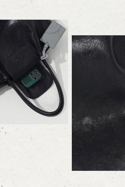 レザーニッチショルダーラージトートバッグ　B4412