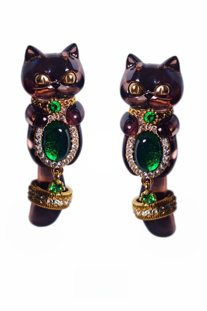 プレイフルリッチキャットS925スタッドピアス　B4464