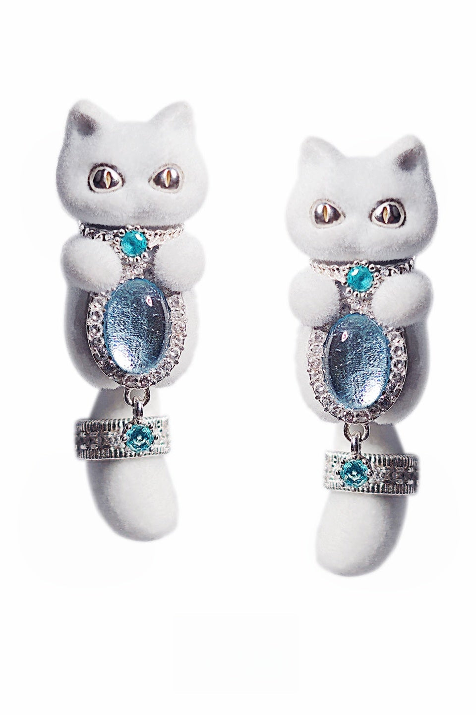 プレイフルリッチキャットS925スタッドピアス　B4464