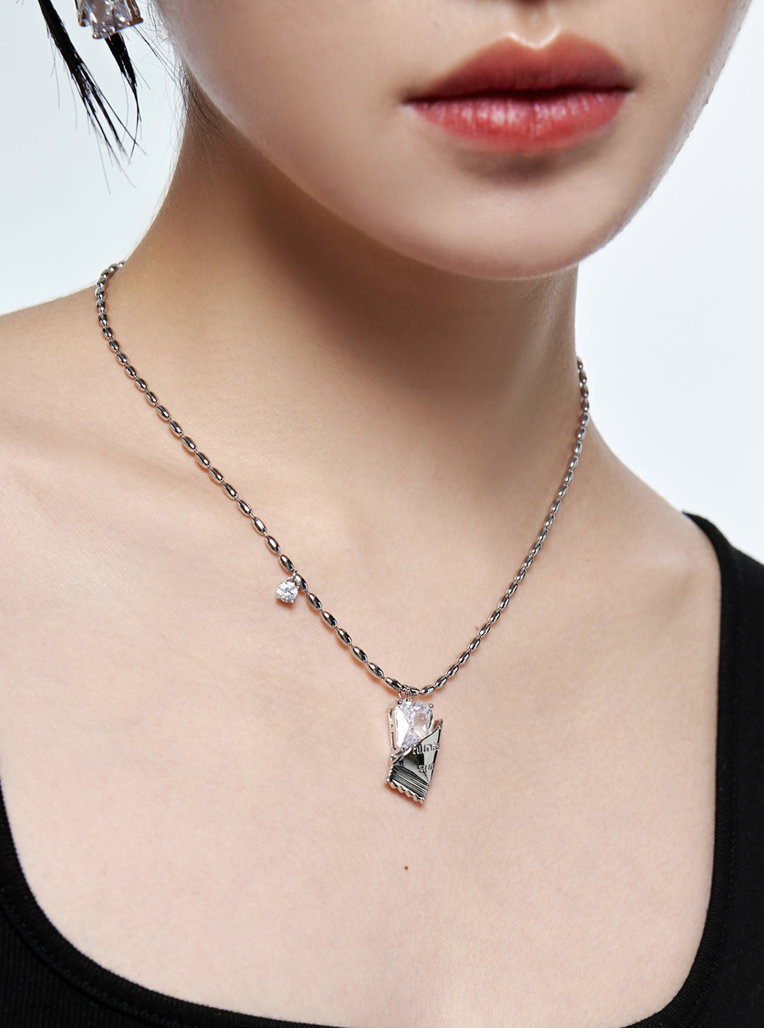 Zircon candy paper necklace B1532