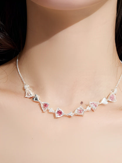 Rose Red Heart Necklace B1471