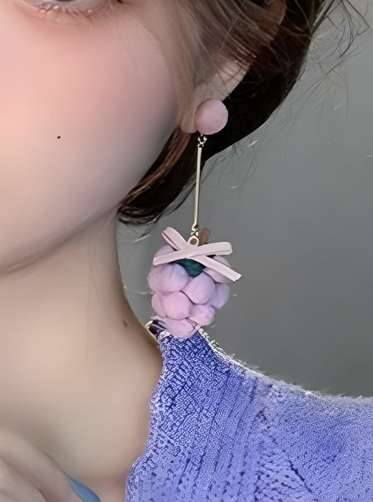 紫葡萄耳環 B1416