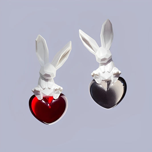 Rabbit Love Polygon Earrings B1427