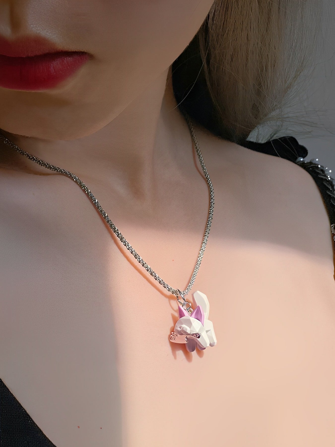 Lucky Cat Polygon Necklace B1437
