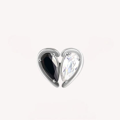 Black &amp; White Love Earrings B1567