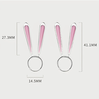 Long rabbit ear hoop earrings B1539