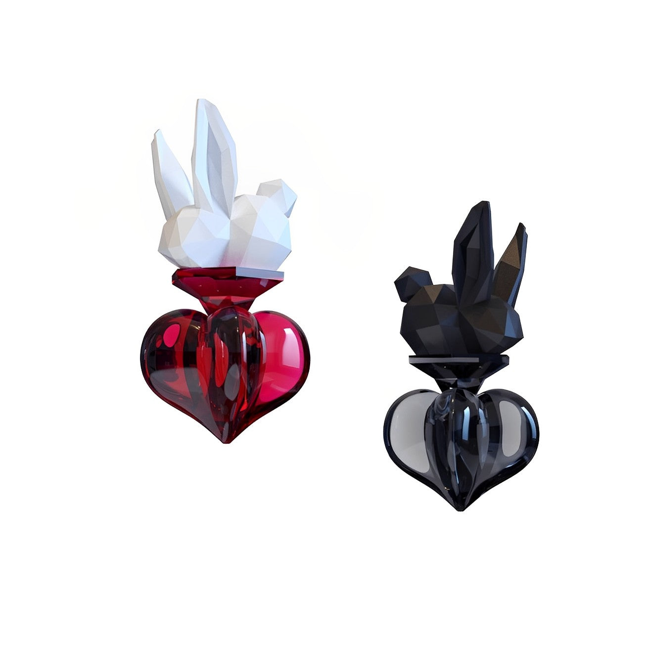 Bunny Spin Love Polygon Earrings B1522