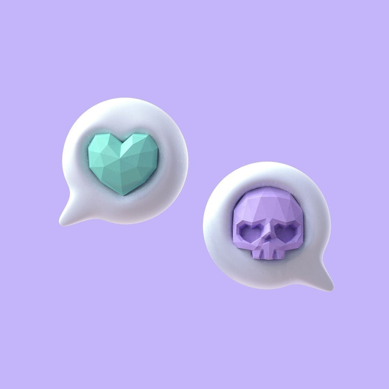 Skull heart balloon earrings B1708