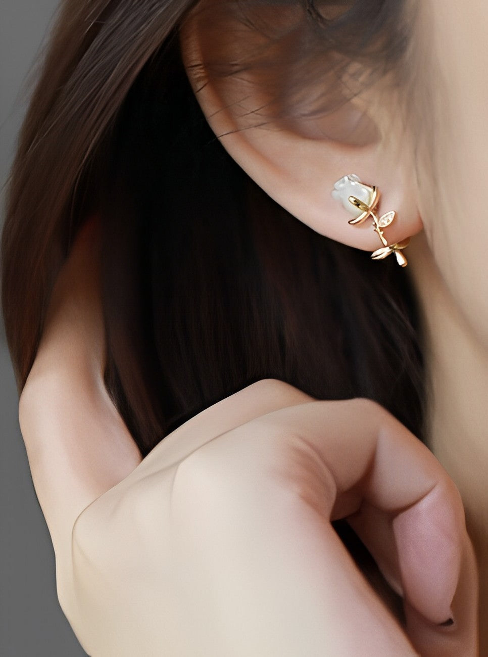 Rose Heart Asymmetric Earrings B1473