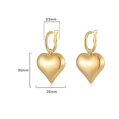 Peach Heart Gold Earrings B1466