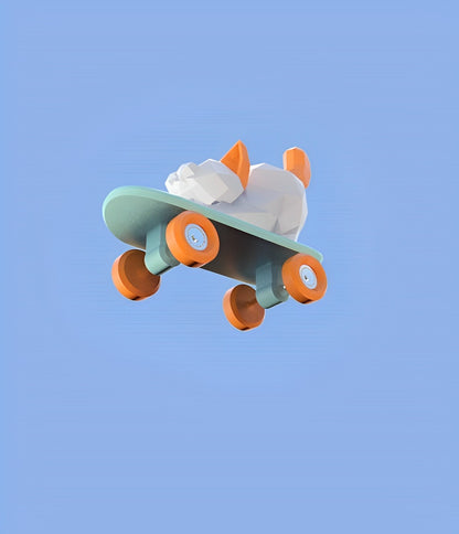 Skateboard Animal Polygon Earrings B1455