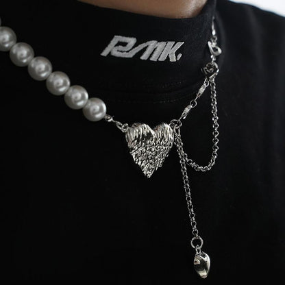 Ice Heart Beads Necklace B1691