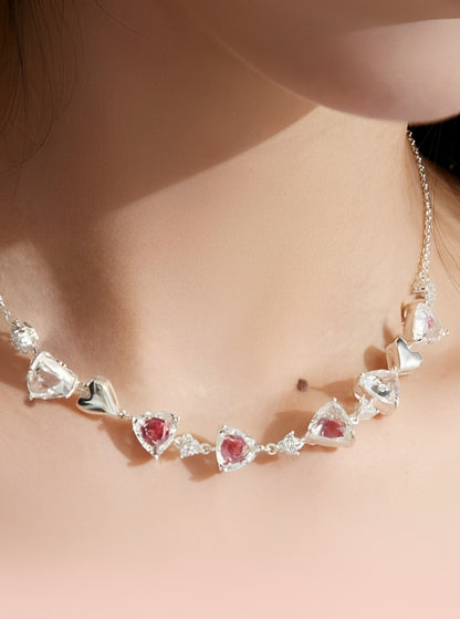 Rose Red Heart Necklace B1471