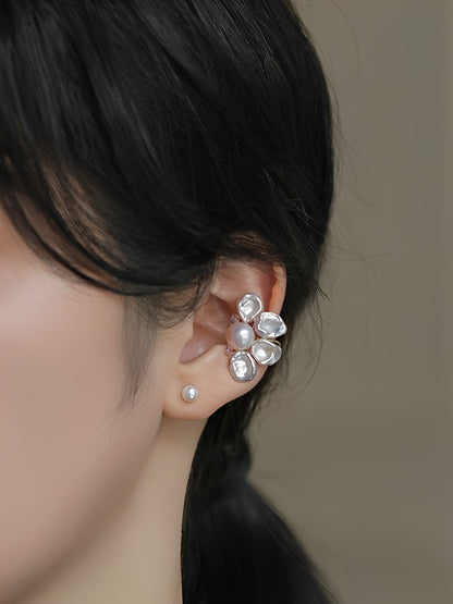 Flower Baroque Pearl Ear Cuff Set B1304