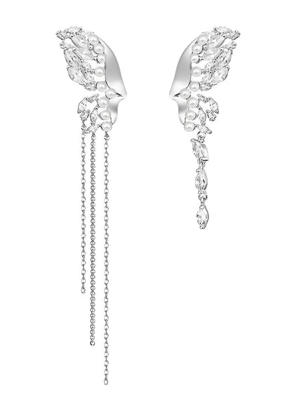 Butterfly asymmetric tassel earrings B1760
