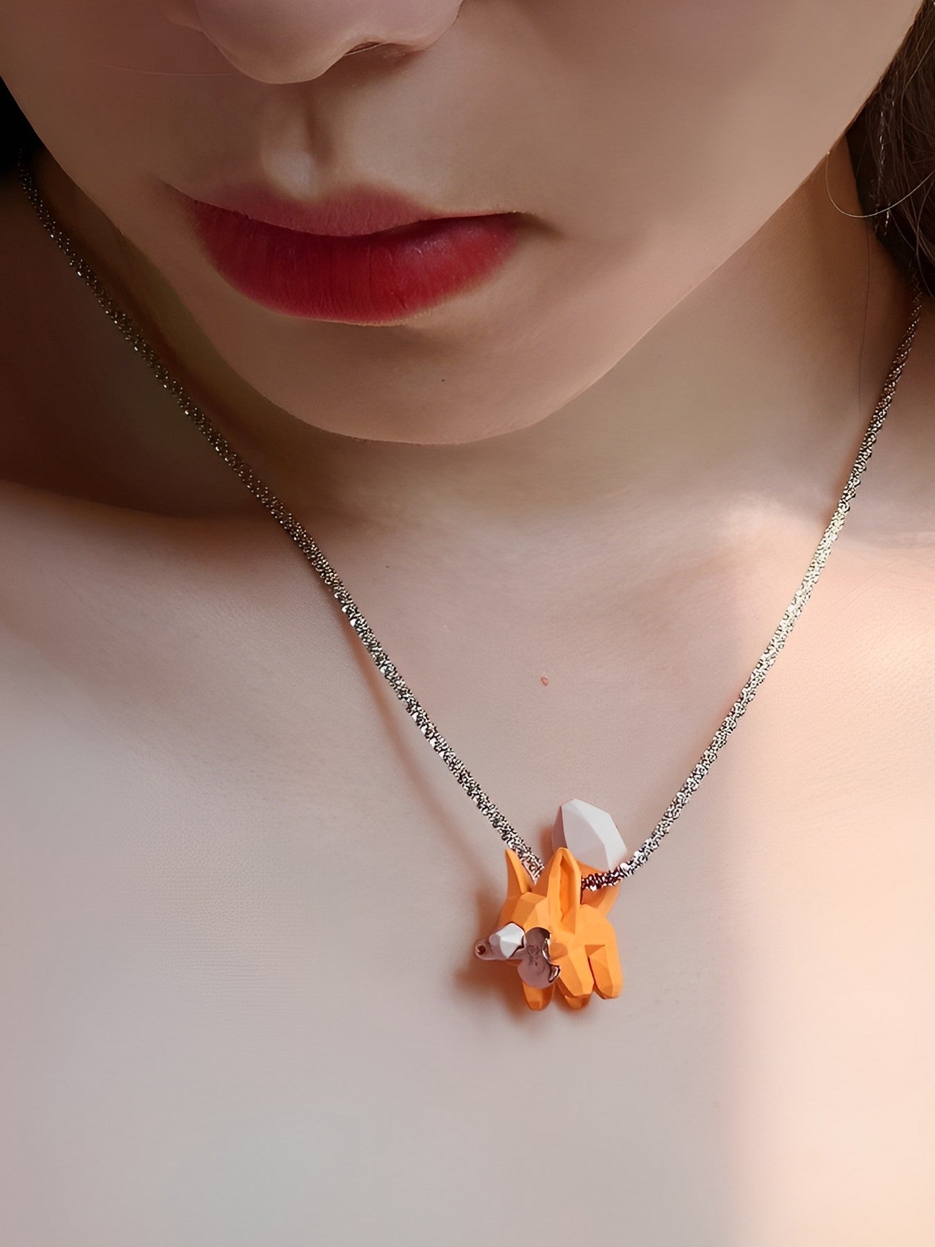 Lucky Fox Polygon Necklace B1436