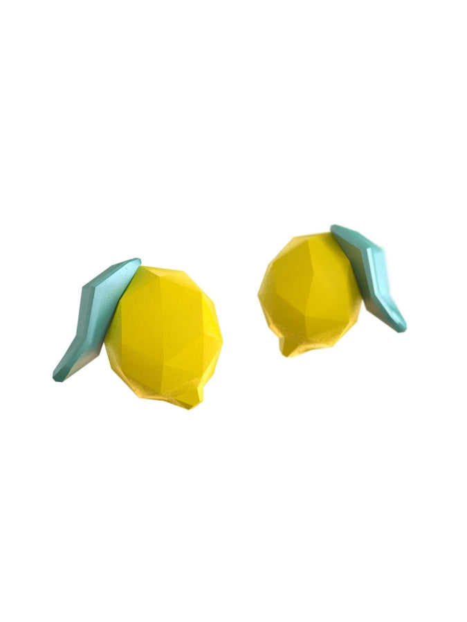 Lemon polygon motif earrings B1003