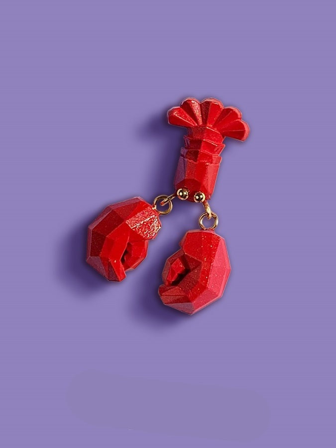 Swing polygon lobster earrings B1238