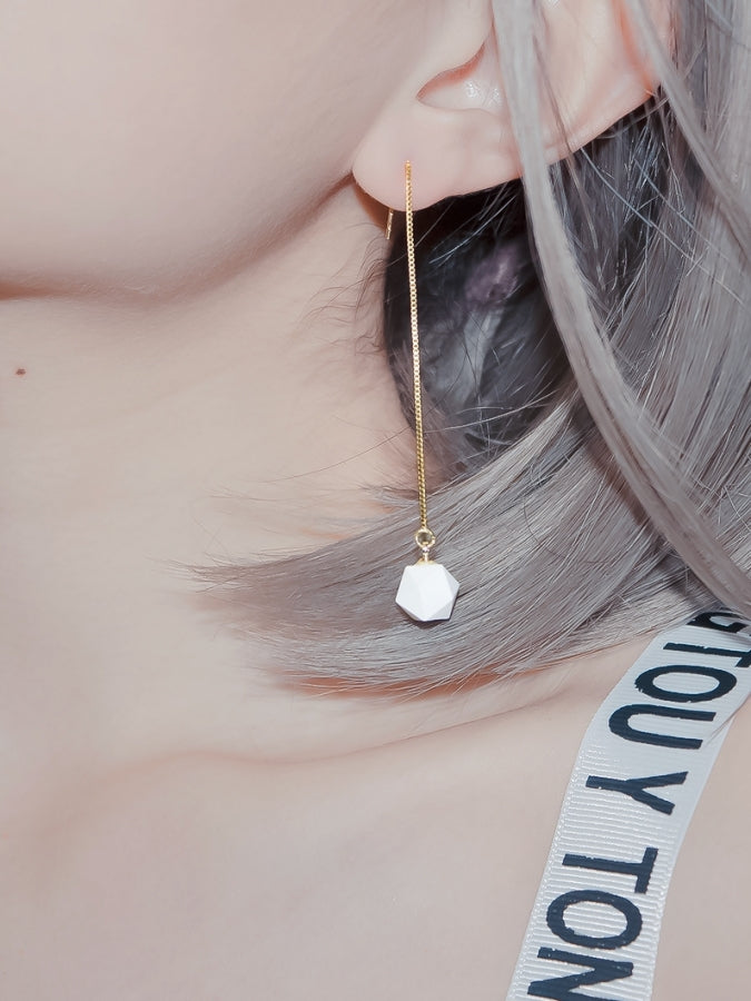 Lattice Ball Long Chain Earrings B1031