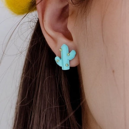 Cactus polygon earrings B1146
