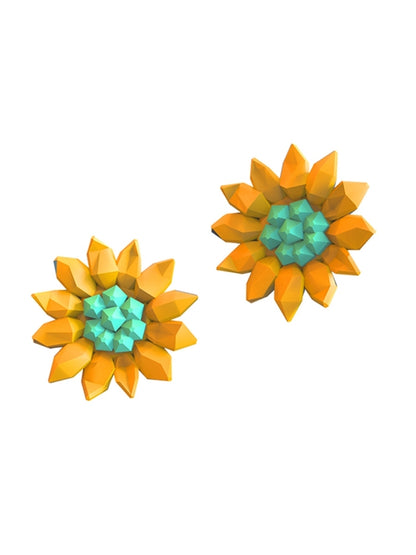 Sunflower polygon earrings B1028