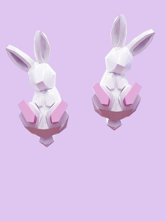 Rabbit polygon earrings B1126