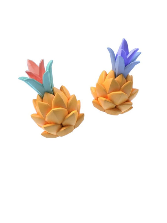 Asymmetric polygon pineapple earrings B1092