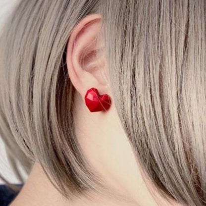 Heart polygon earrings B1029