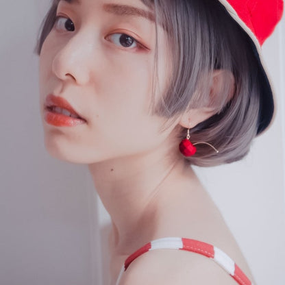Red Cherry Polygon Earrings B1118