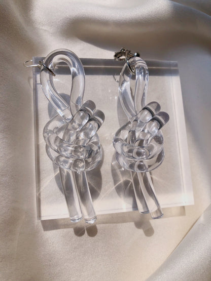 Nejiri Design Clear Earrings &amp; Earrings B1054