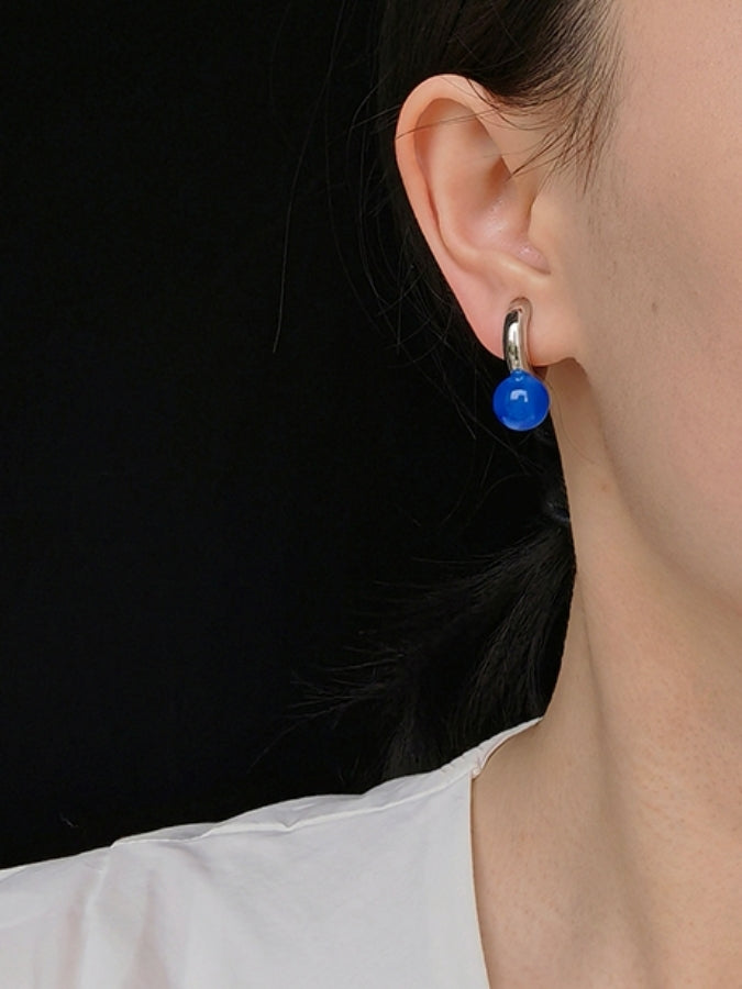 Blue Agate Ear Clip B1049