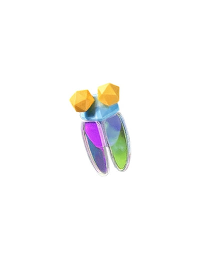 Colorful semi-polygon earrings B1025