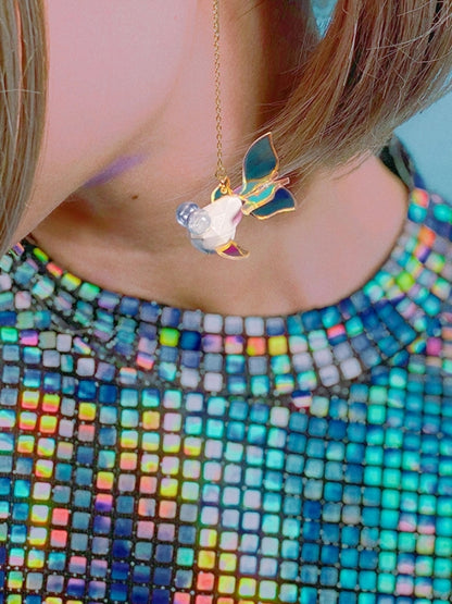 Aurora goldfish polygon earrings B1016