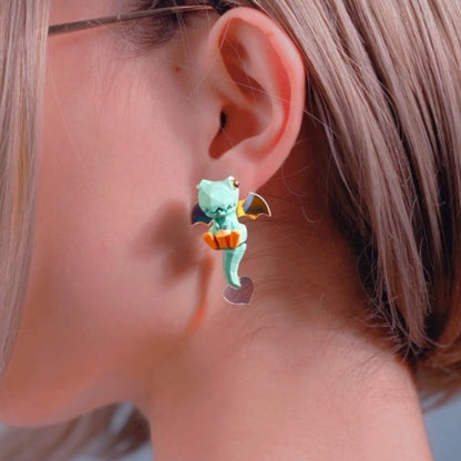 Little Dinosaur Fancy Polygon Earrings B1128