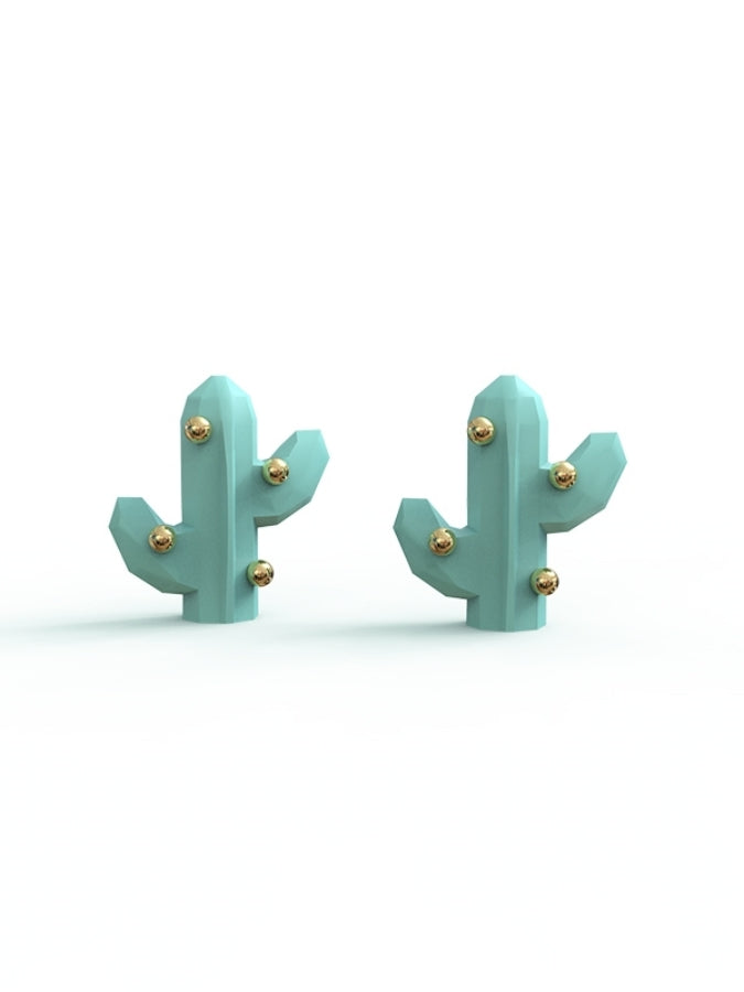 Cactus polygon earrings B1146