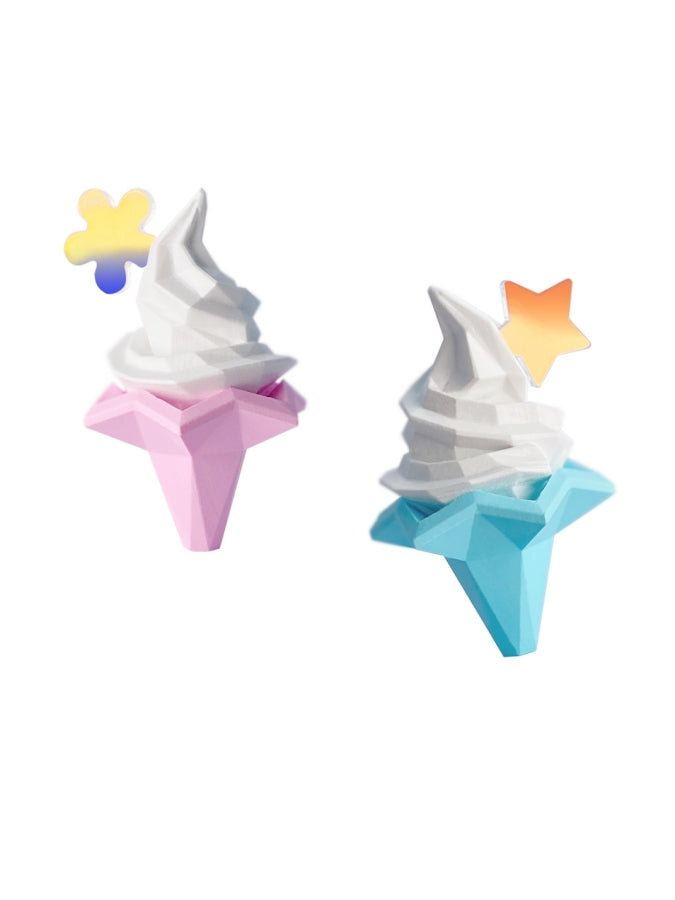 Polygon Soft Cream Earrings B1133