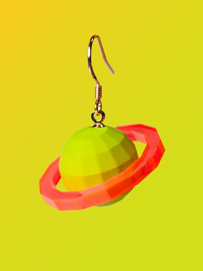 Candy Color Polygon Motif Planet Earrings B1001