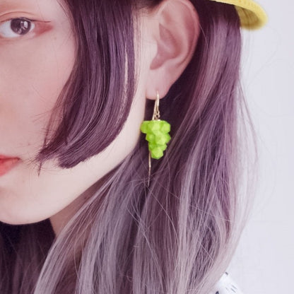 Candy Color Grape Polygon Earrings B1142
