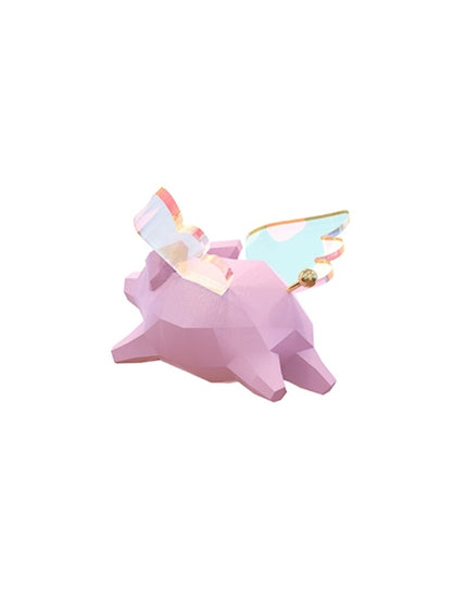 Flying Pig Polygon Earrings B1059