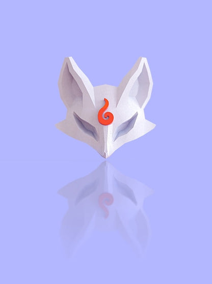 White stylish fox polygon earrings B1236