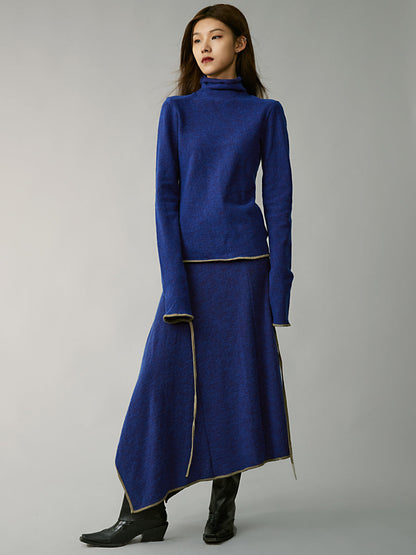 High-collar bottoming wool long-sleeved sweater