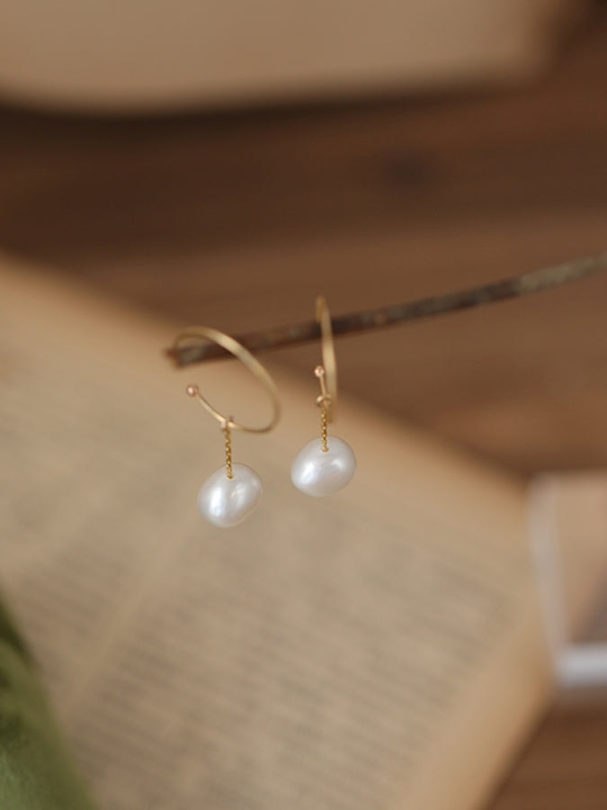 Simple Pearl Drop Earrings B1386
