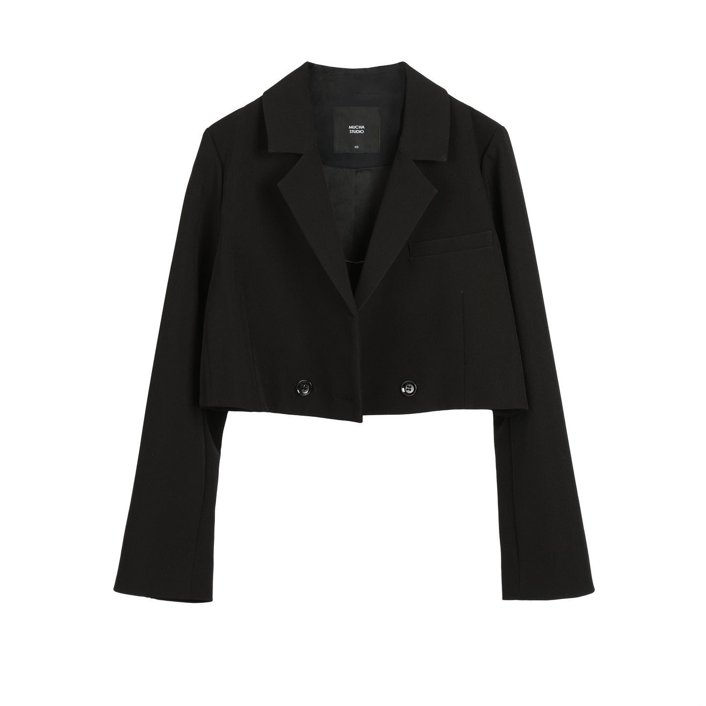 Black long-sleeved short  jacket
