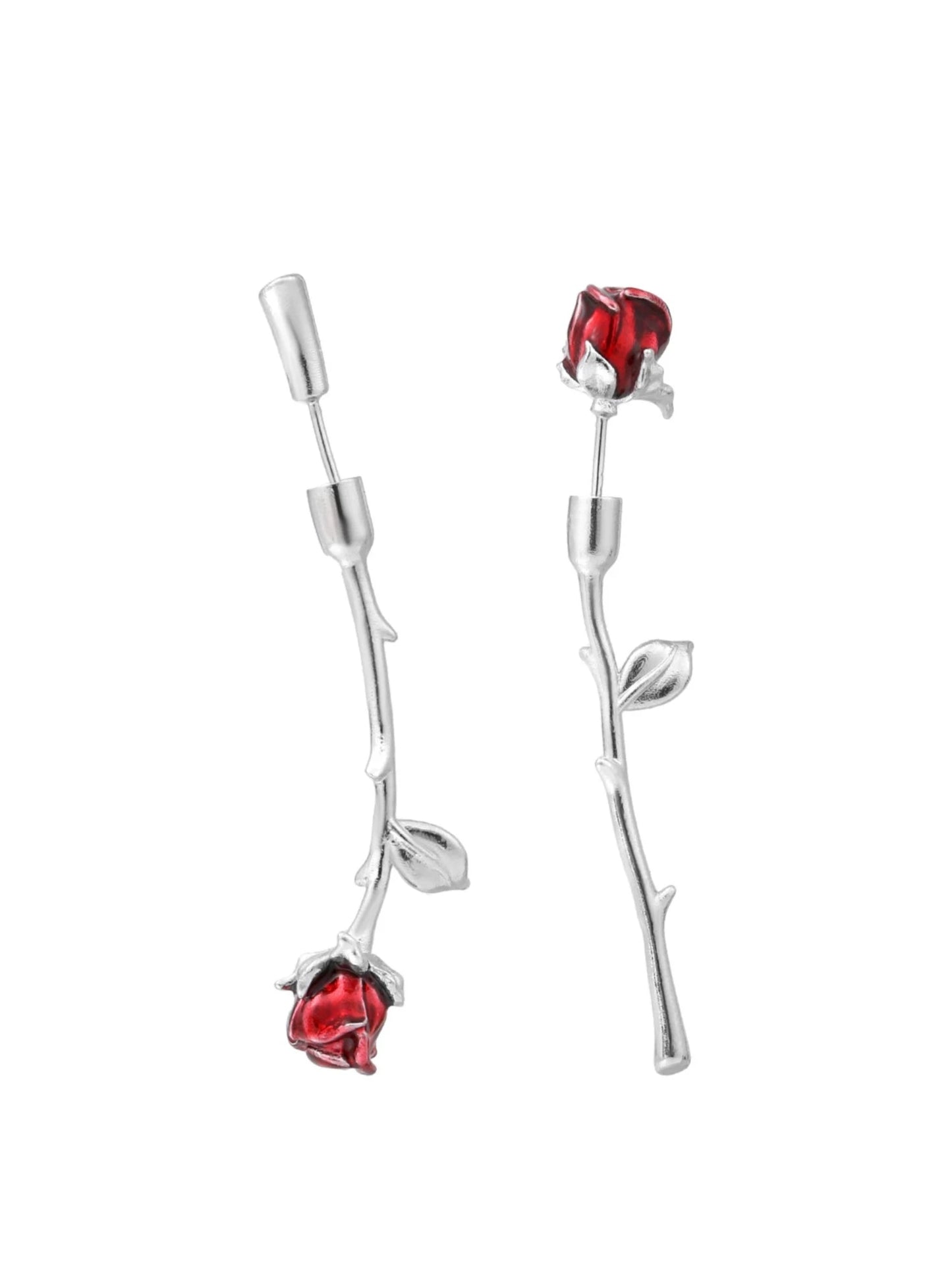 Taboo red rose earrings B2471