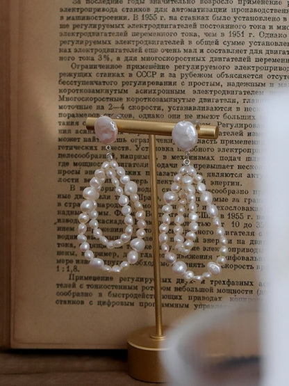 Natural Pearl Drop Earrings B1387