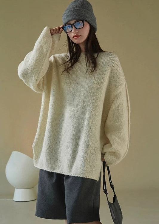 Loose boat neck sweater B2420