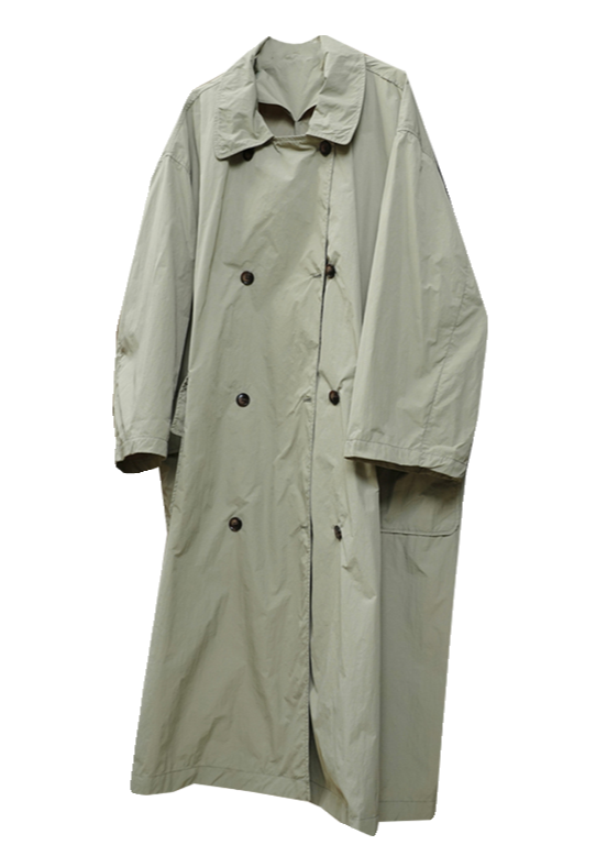 Lapel big pocket loose long coat B2555