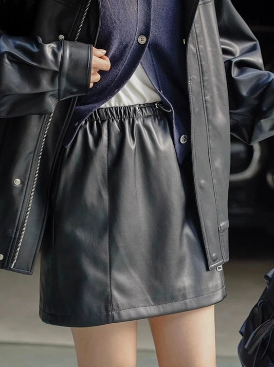 Faux leather mini skirt B2222